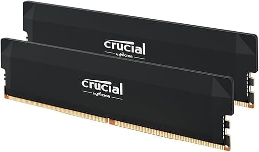 Crucial Pro RAM DDR5 32GB Kit (2x16GB) 6000MHz CL36, Overclocking Gaming, Intel XMP 3.0 / AMD EXPO, Memoria PC, Nero